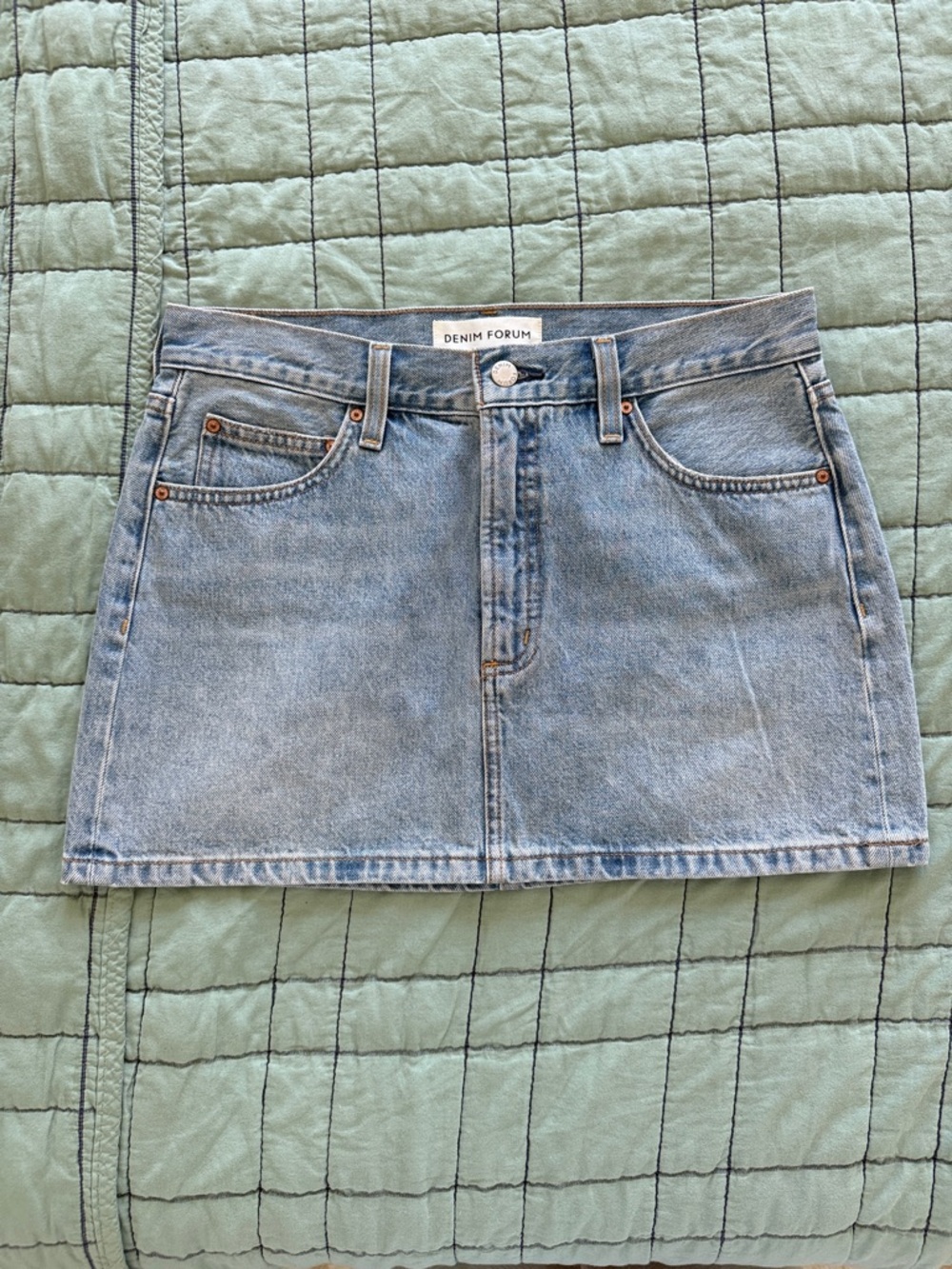 Denim Forum Classic Light Blue Denim Mini Skirt